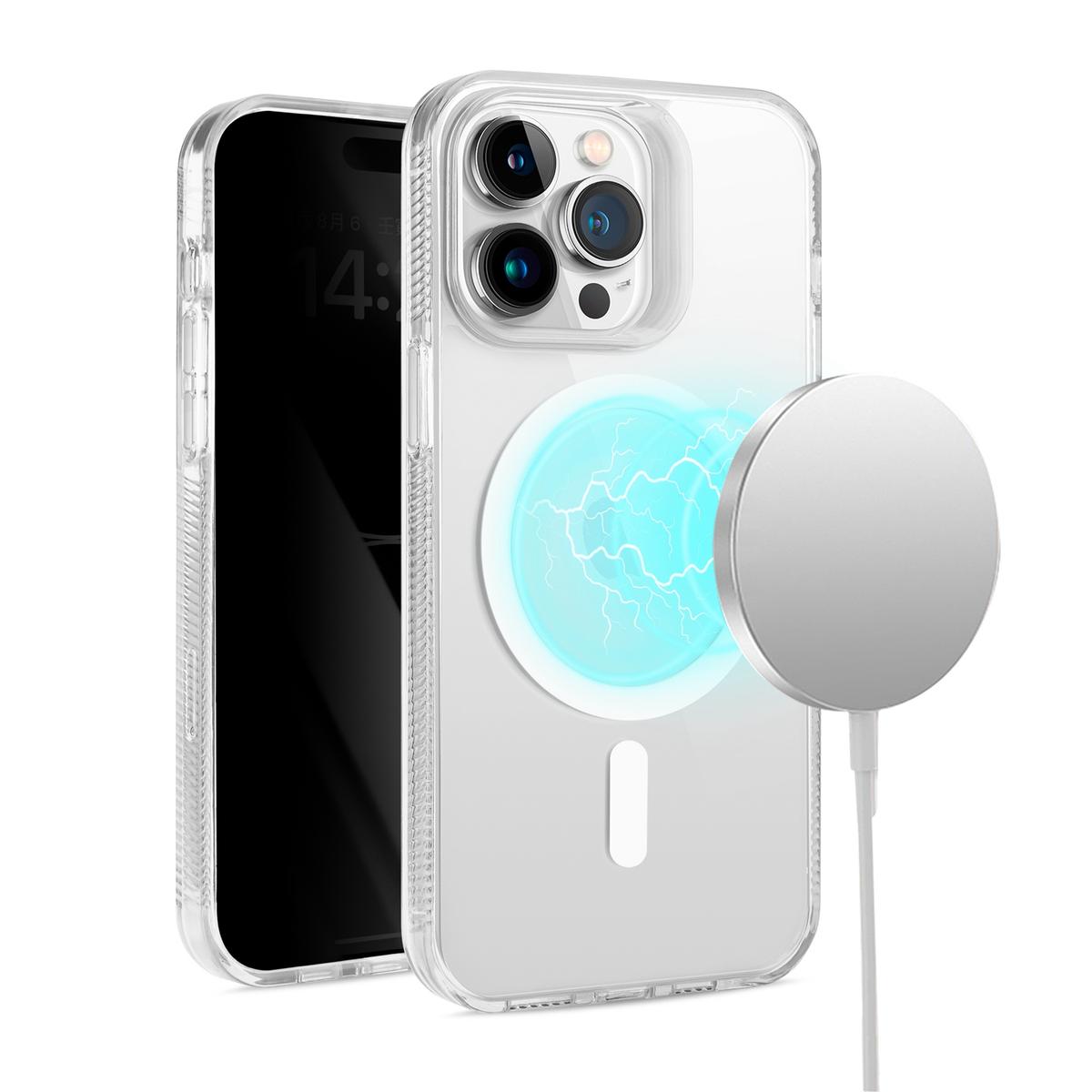iPhone 15 PURE Transparent [Magnetic Circle] High Quality Ultra Thick Hybrid - Clear