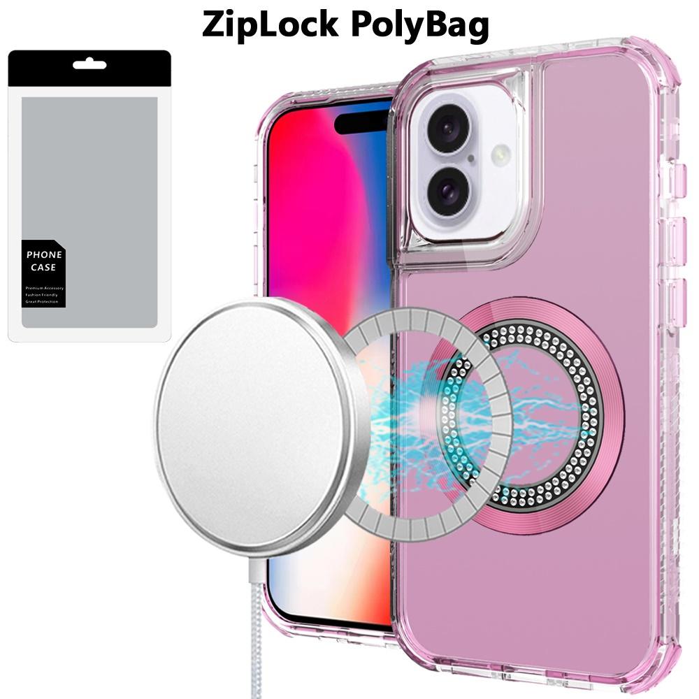 iPhone 16 6.1" Bling Chrome 3-in-1 Hybrid Case – Magnetic Ring, photo 3 of 6