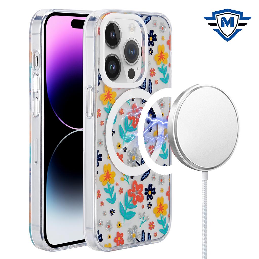  iPhone 15 METKASE Double Protection IMD Design Pattern [Magnetic Circle] Premium Case - Colorful Floral product