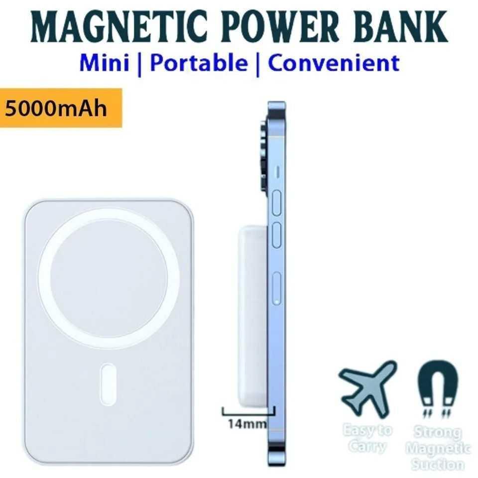 5000mAh Power Bank Magnet Battery Pack Wireless Charger Power Bank for iPhone, photo 2 of 5