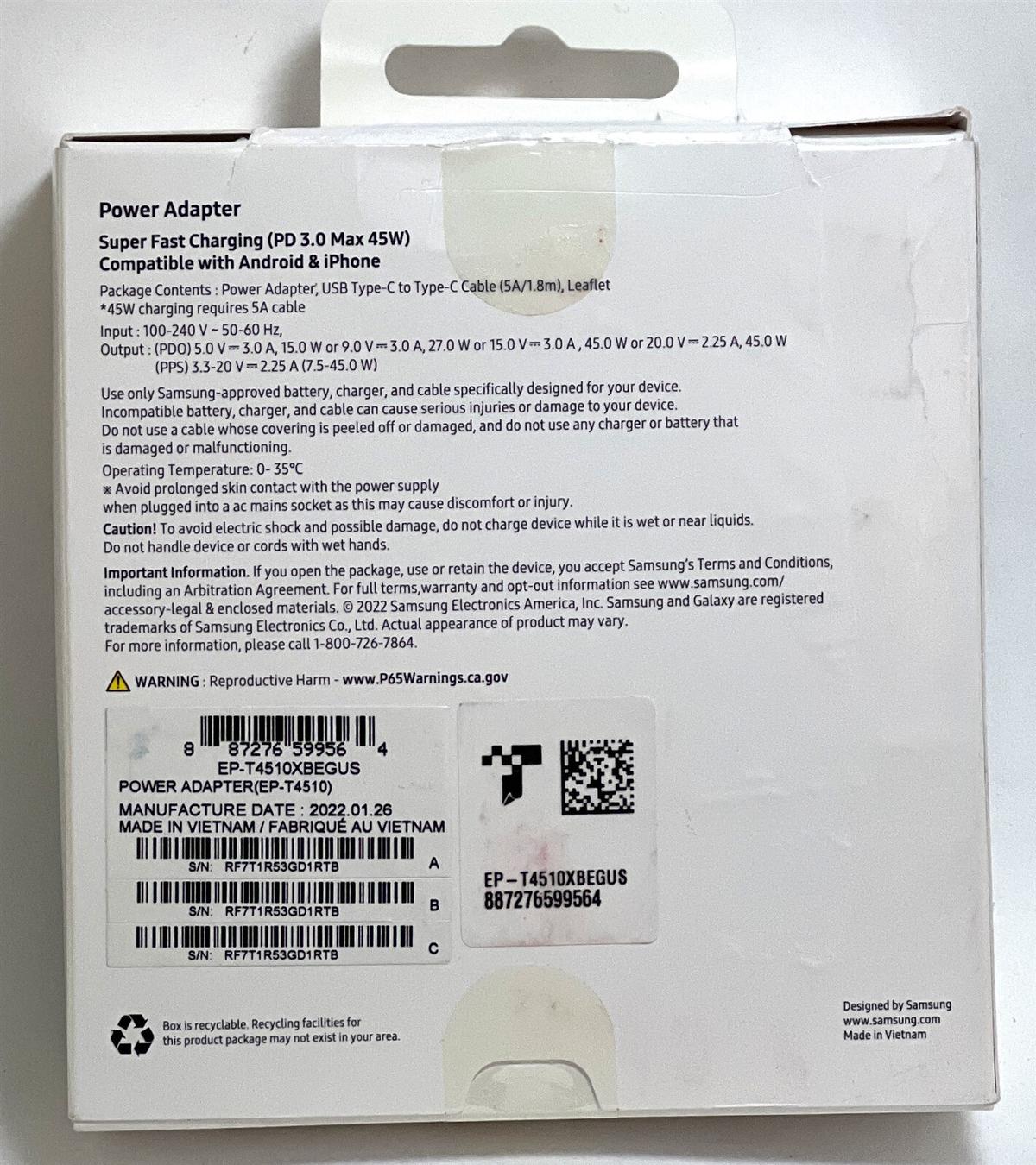 Samsung Super Fast Charging 45W USB Type-C Wall Charger with USB-C Cable - Black, photo 3 of 4