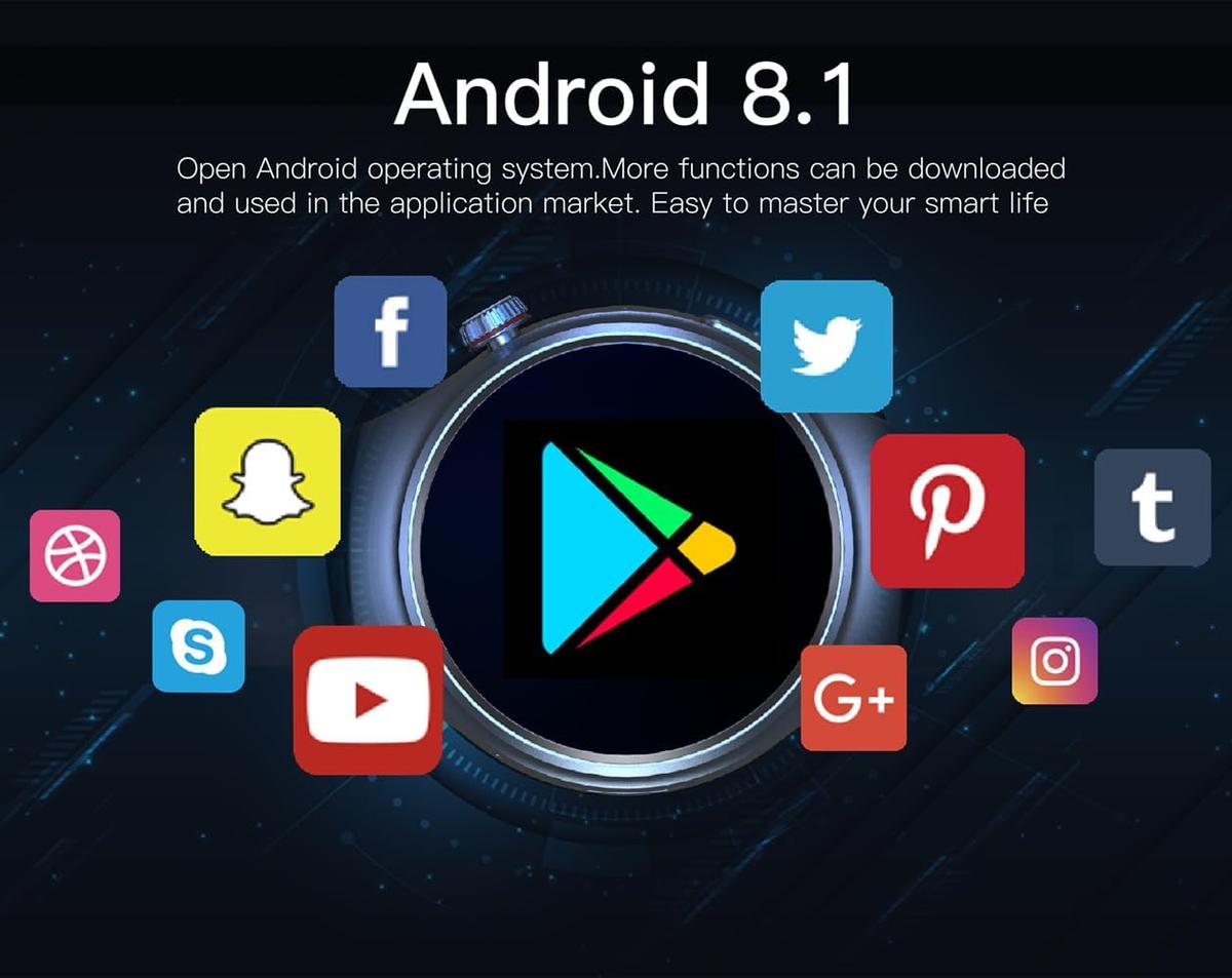 JW4 PRO+ 4G LTE Smartwatch Phone Built in GPS for Men Women, 2GB RAM 16GB ROM, Android 8.1, 1.43'' AMOLED Round Screen Fitness Sport Watch, WiFi/Call/Message/SIM/APP Store, photo 5 of 8