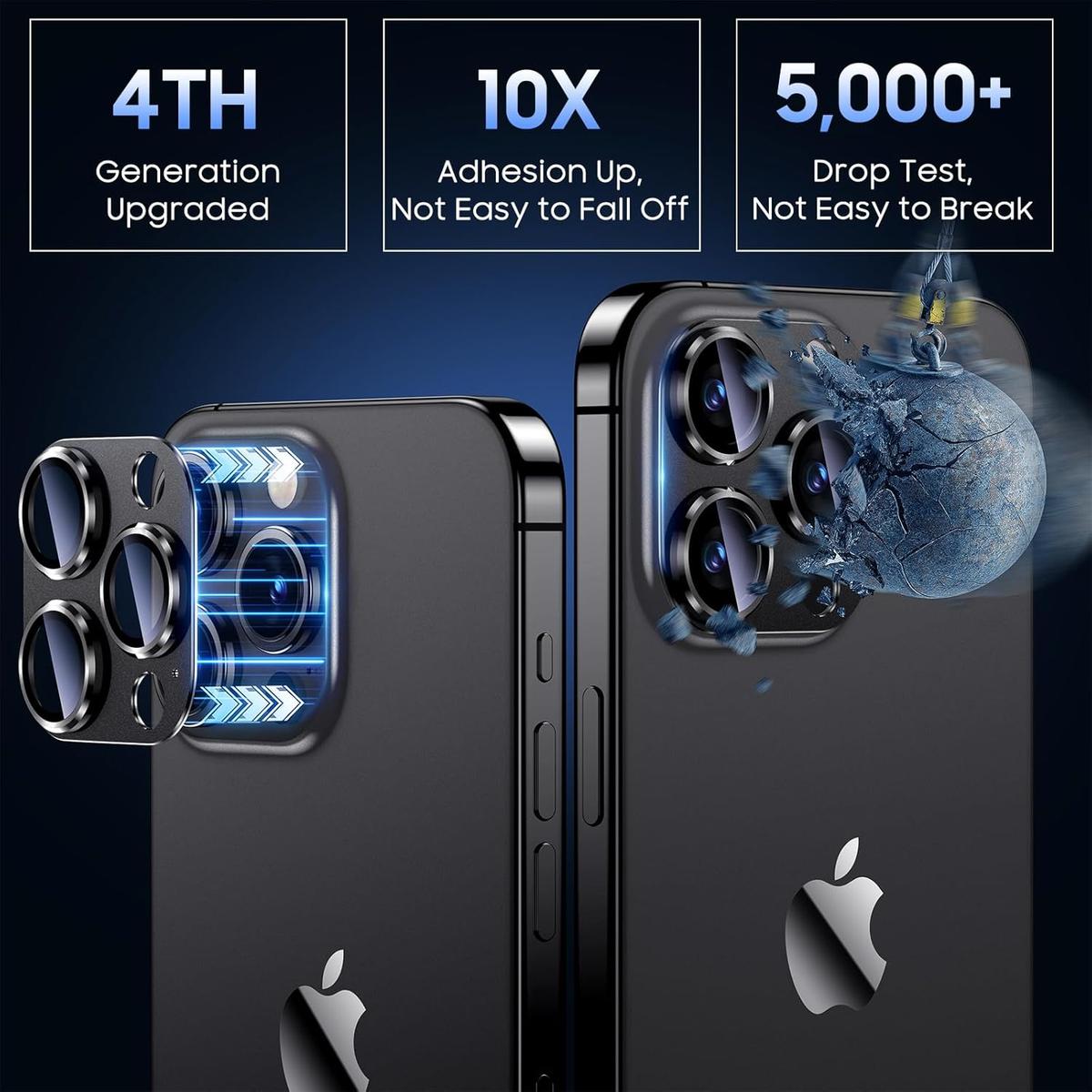 Glass Camera Lens Protector for iPhone 13 Pro / 13 Pro Max – Ultra-Clear, Scratch Resistant, Easy Installation, photo 2 of 6