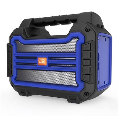Portable Bluetooth Speaker with Handle Loud Sound Heavy Bass Outdoor Solar Charging in Blue