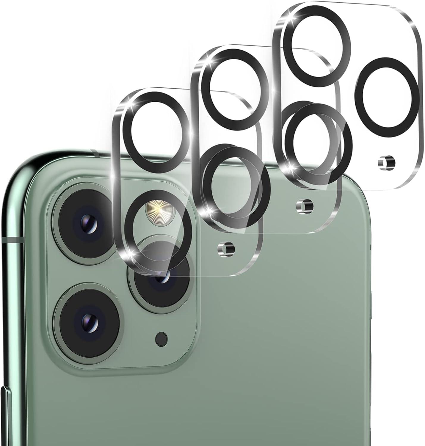 Camera Lens Protector for iPhone 11 Pro & iPhone 11 Pro Max, 9H Tempered Glass Camera Protector, Strong Adhesion, HD Clear, Scratch...