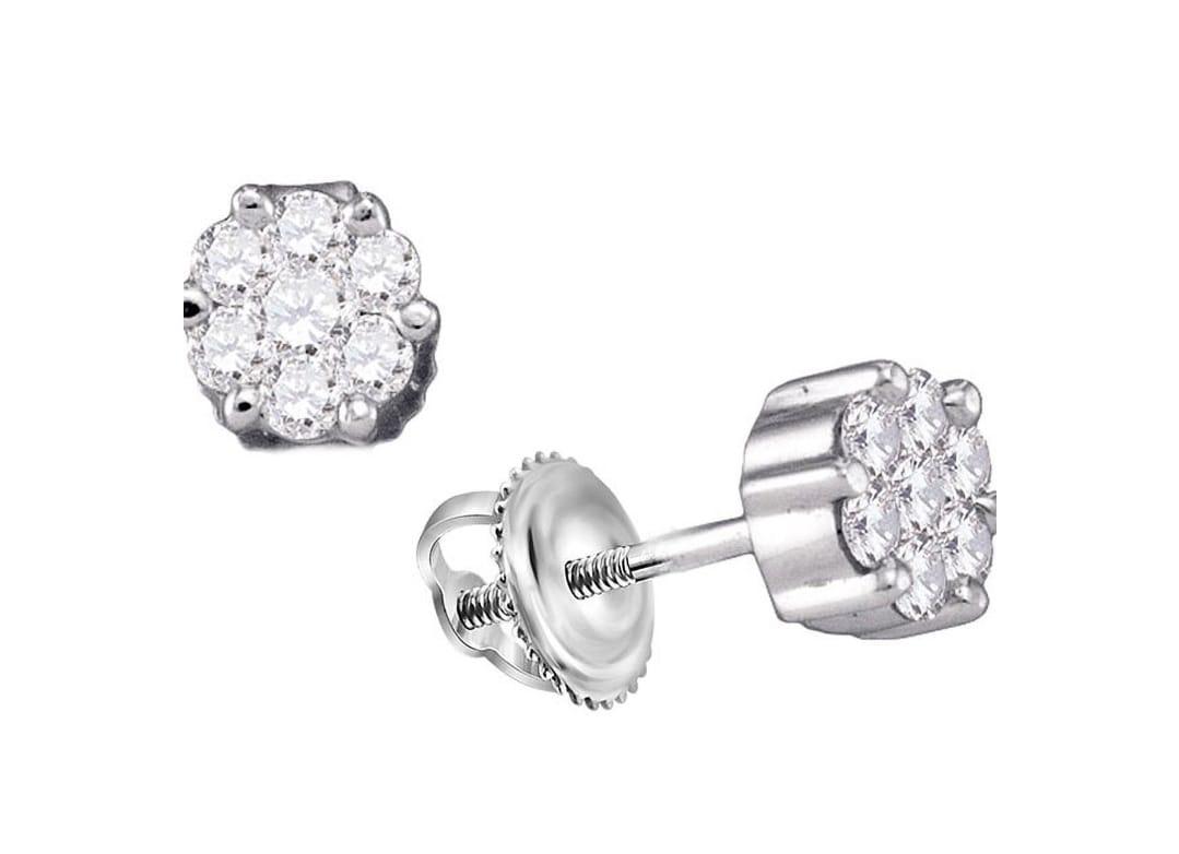 S925 Dterling Silver Flower fine screwback stud earrings, photo 4 of 4