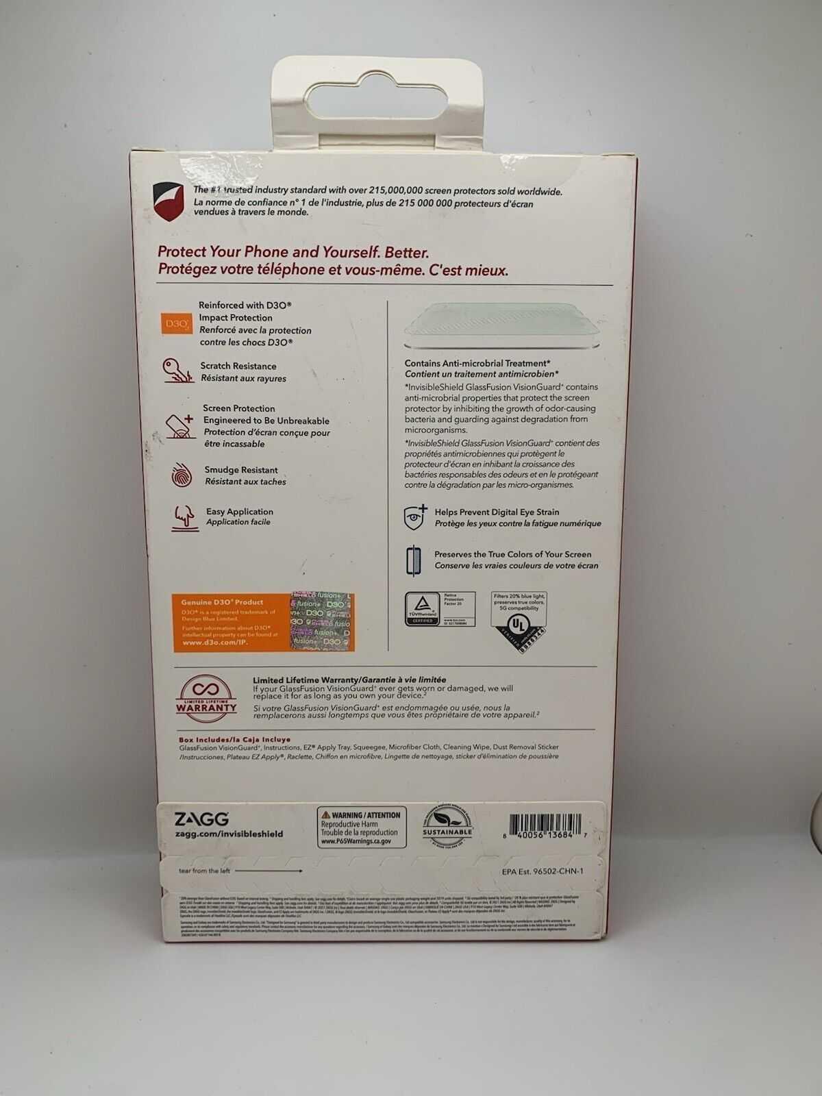 InvisibleShield GlassFusion VisionGuard+ Screen Protector for Samsung Galaxy S21 Ultra 5G, photo 2 of 3