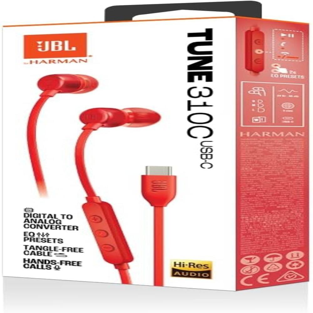 JBL Tune 310C Hi-Res Wired Earphones Red, photo 2 of 2