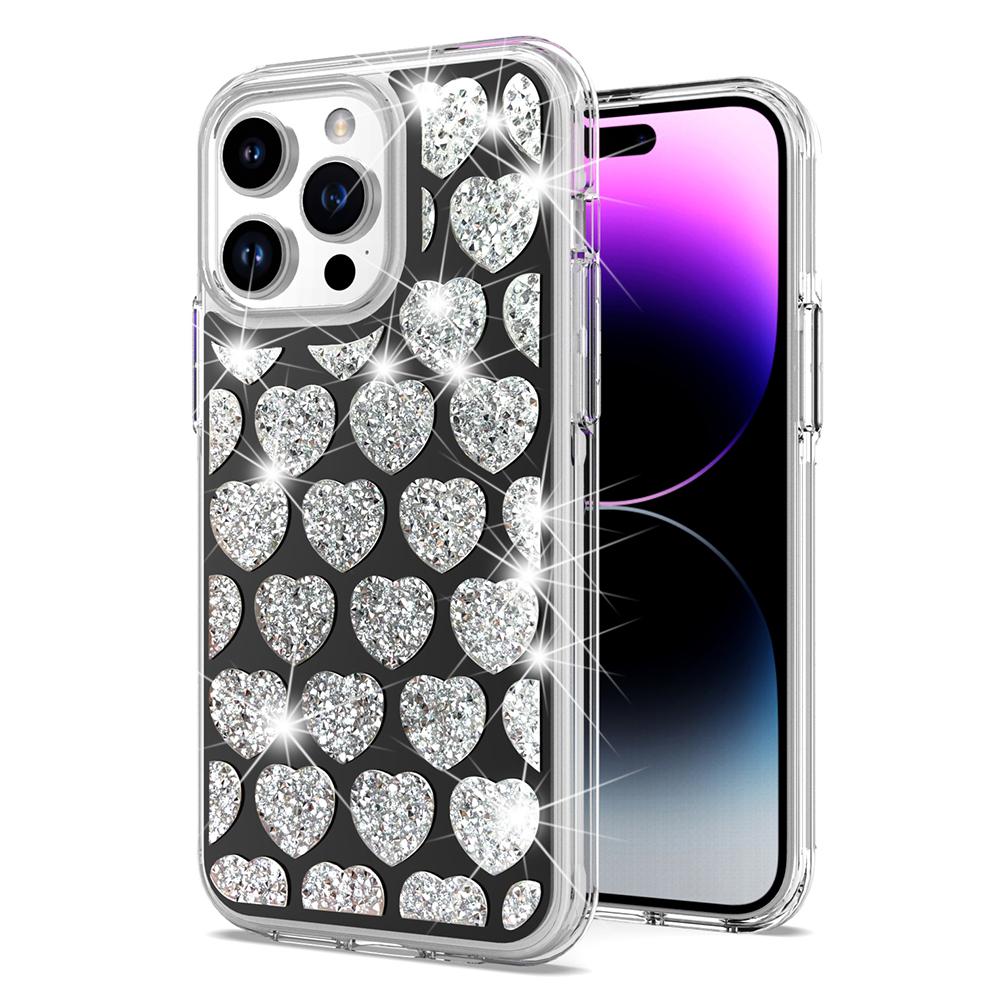 iPhone 15 Bling Hybrid Case Cover - H