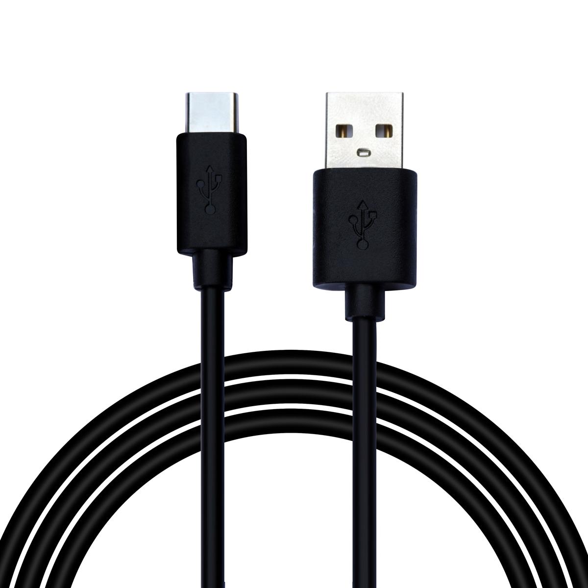 High quality rubberized type-C charger cable in black, photo 2 of 2
