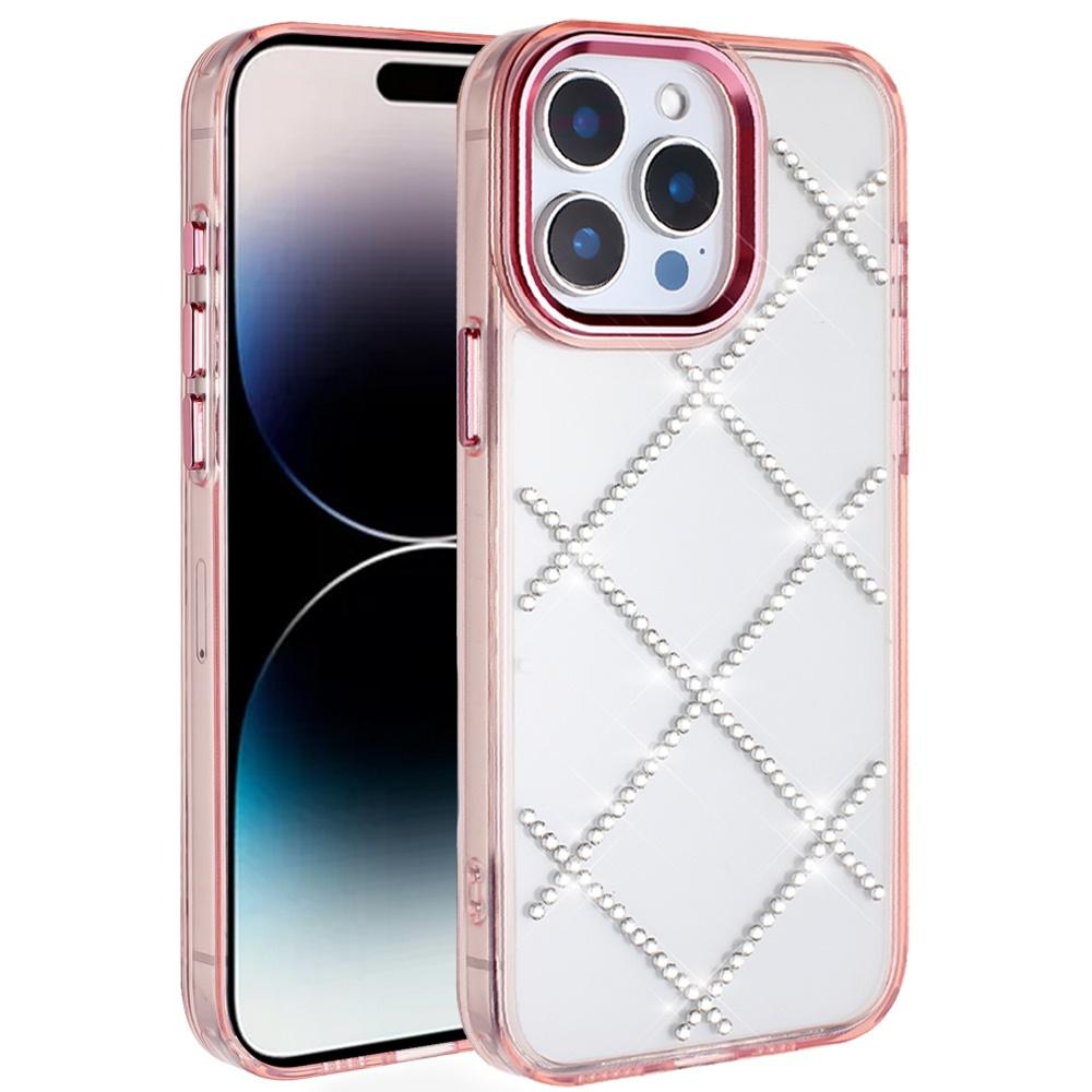 iPhone 14 Pro Max 6.7" Gem Glitter Diamond Transparent Hybrid Case – Colorful Sparkle TPU Hard Back Cover, photo 3 of 6