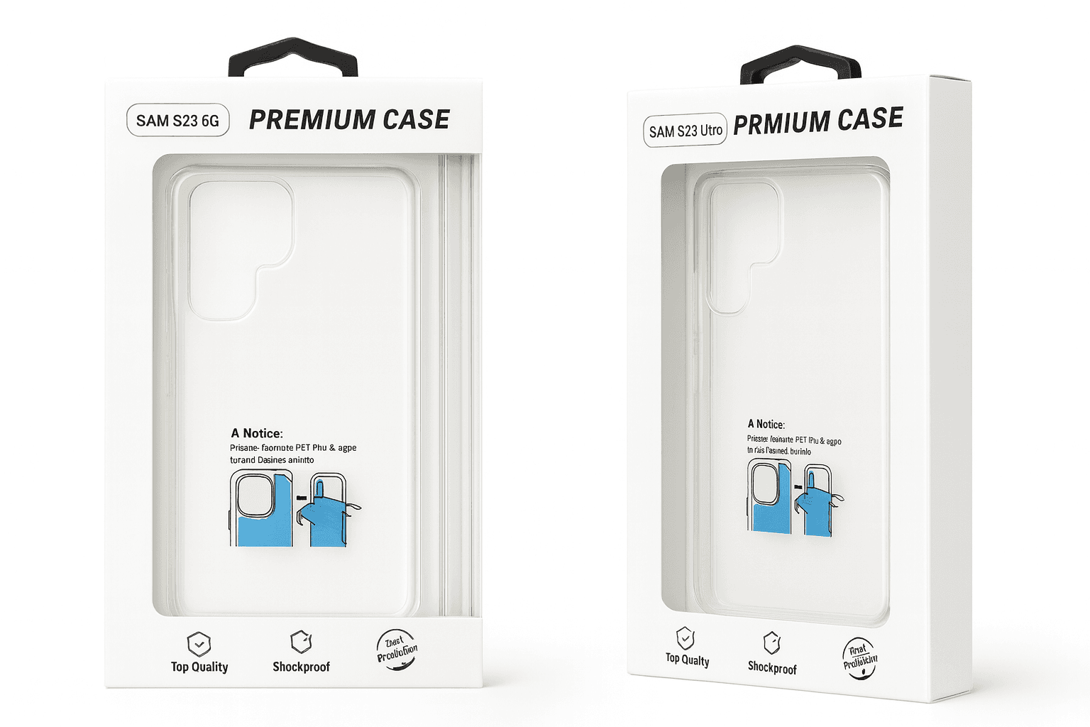 Samsung S23 Ultra Premium Clear Case (Protective Film Warning)