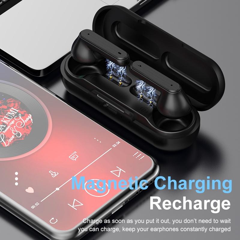 TWS True Wireless Bluetooth Stereo Earbuds with Charging Case-Black, photo 3 of 4