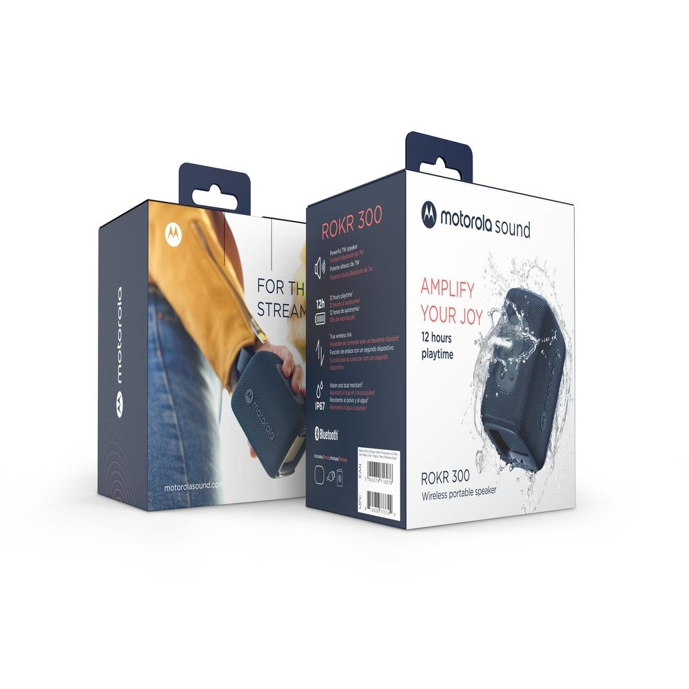 Motorola ROKR 300 Compact portable Bluetooth speaker-BLUE