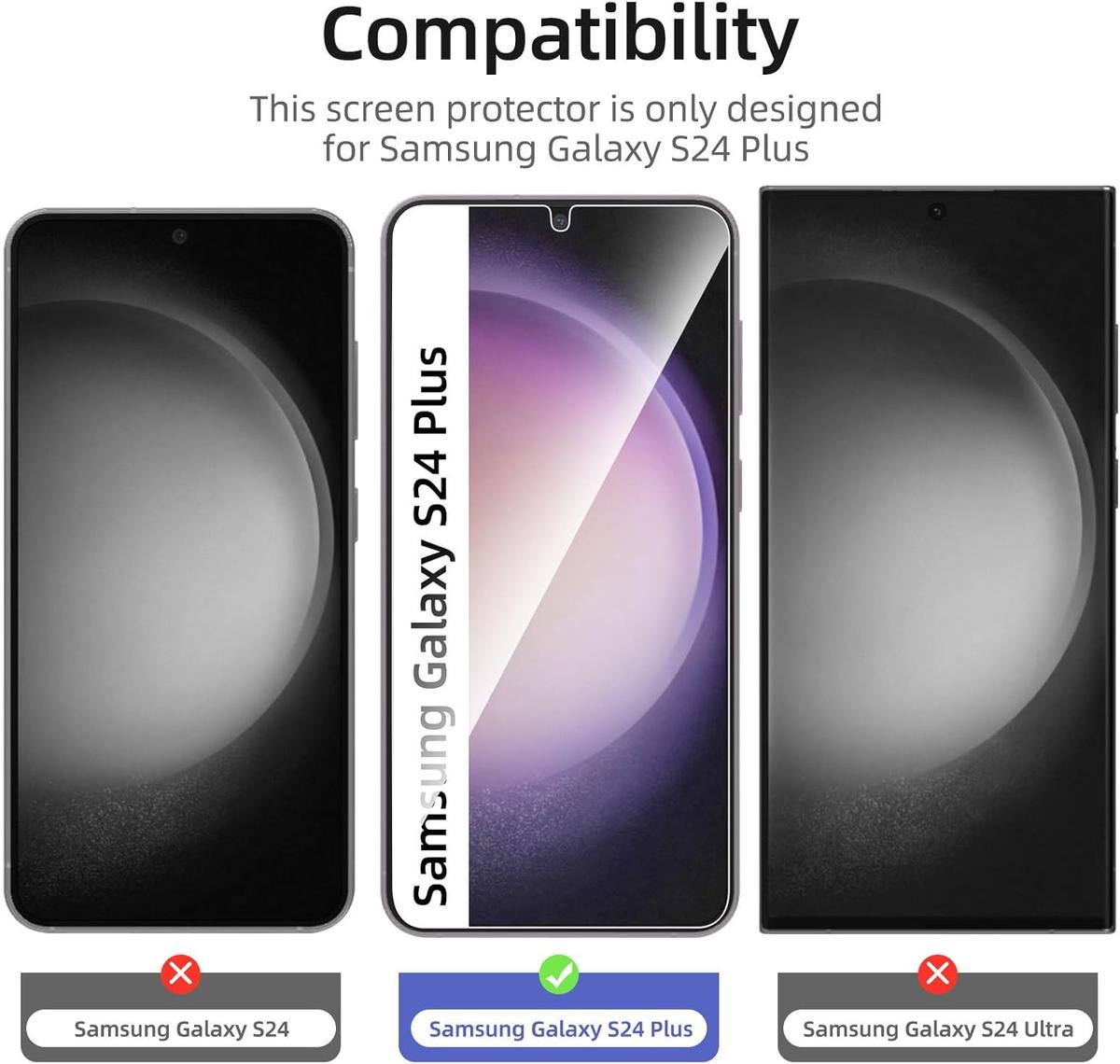 Tempered Glass Screen Protector for Samsung Galaxy S24 Plus – Anti-Scratch, Shatterproof & HD Clarity, photo 3 of 4