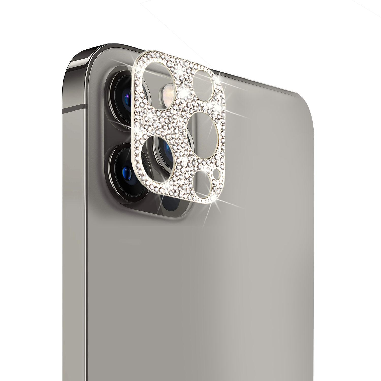 iPhone 14 PRO MAX 6.7" Camera Lens Zinc Alloy With Diamond - Silver