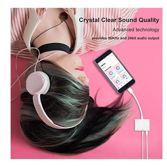Lightning to Headphone Adapter 3.5mm Jack Headphone Adapter 3 in 1 Earphone and Charging Splitter for iPhone 12/11/SE/XS/XR/X/8/7 and iPad, photo 2 of 7