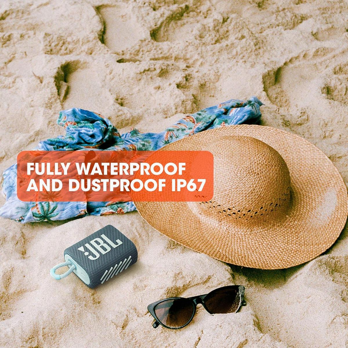 JBL Go 3 - Portable Mini Bluetooth Speaker, big audio and punchy bass, IP67 waterproof and dustproof, 5 hours of playtime, speaker for home, outdoor and travel (Red), photo 5 of 5