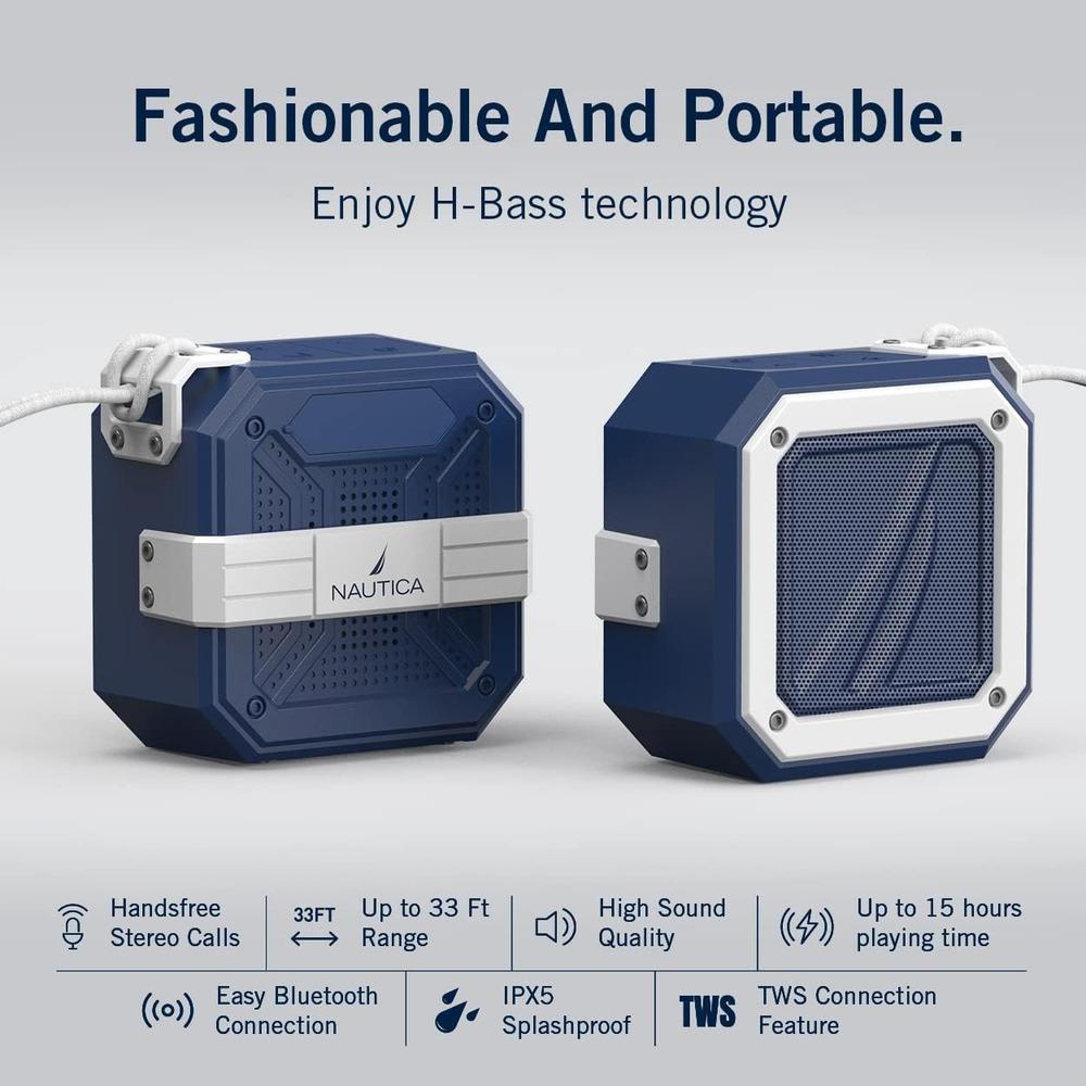 Nautica SP100 Bluetooth Portable Speaker-NAVYWHITE-8