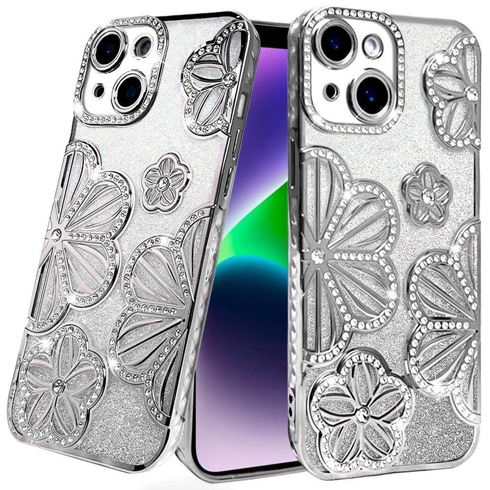 Luxury Bling Floral Case For iPhone 13 & 14 | Available in Multiple Colors | Free Delivery, photo 4 of 4