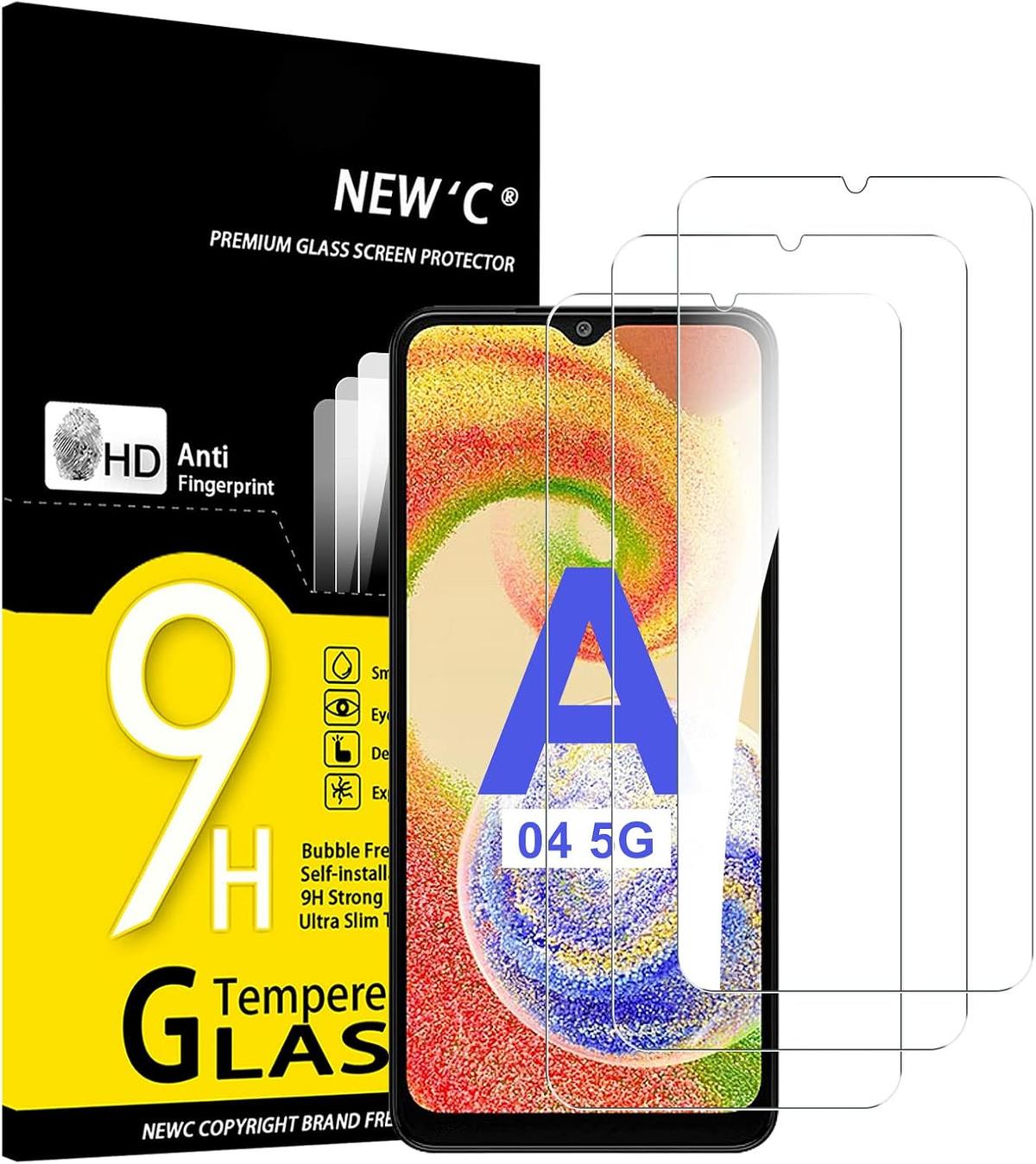 Pack of 3 Samsung Galaxy A04 Tempered Glass Screen Protectors – Ultra Durable, Anti-Scratch, HD Clarity & Easy Bubble-Free Install
