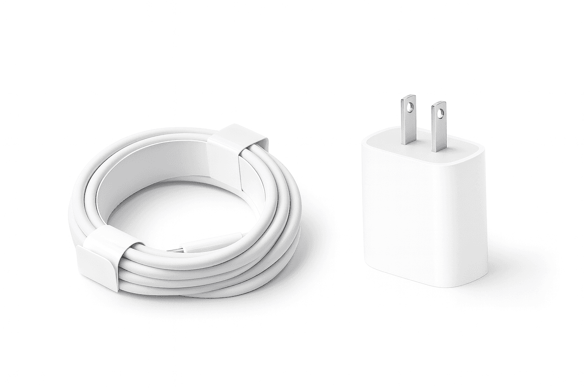 Unboxed White Wall Charger Adapter & Cable Set, photo 2 of 3