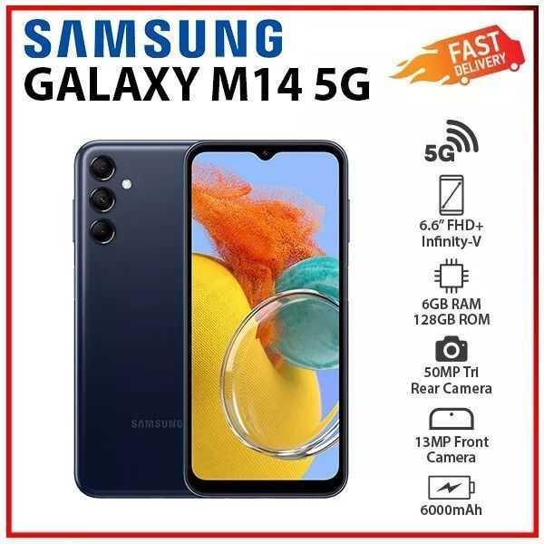 Samsung Galaxy M14 5G 6GB+128GB DARK BLUE Dual SIM Unlocked Android Cell Phone