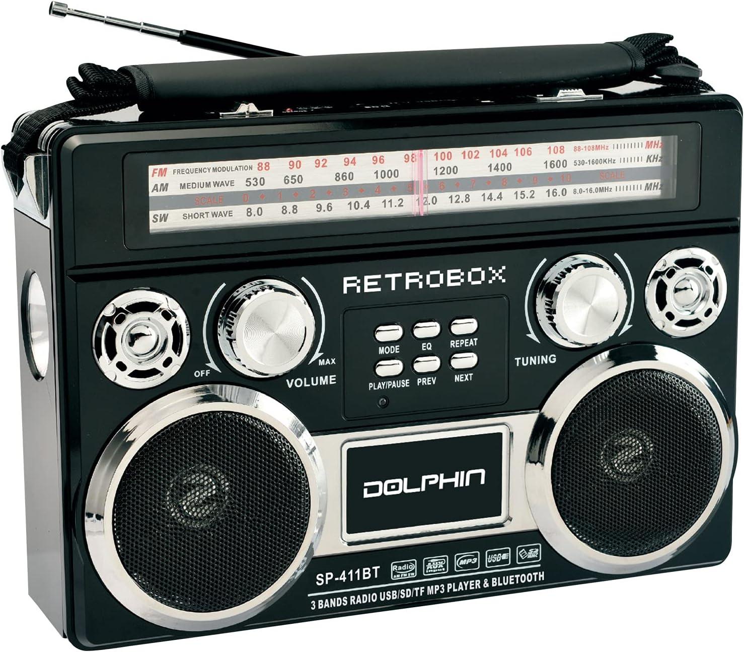 Dolphin Audio Retrobox AM/FM Shortwave World Radio Black One Size
