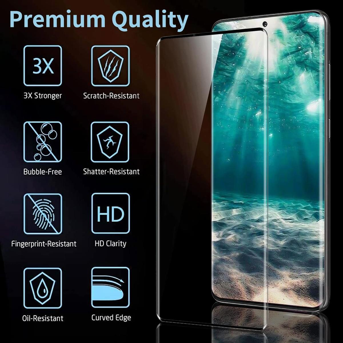 Pack of 3 Samsung Galaxy S21 Ultra Tempered Glass Screen Protectors – Case Friendly, HD Clear & Bubble-Free Application, photo 2 of 4