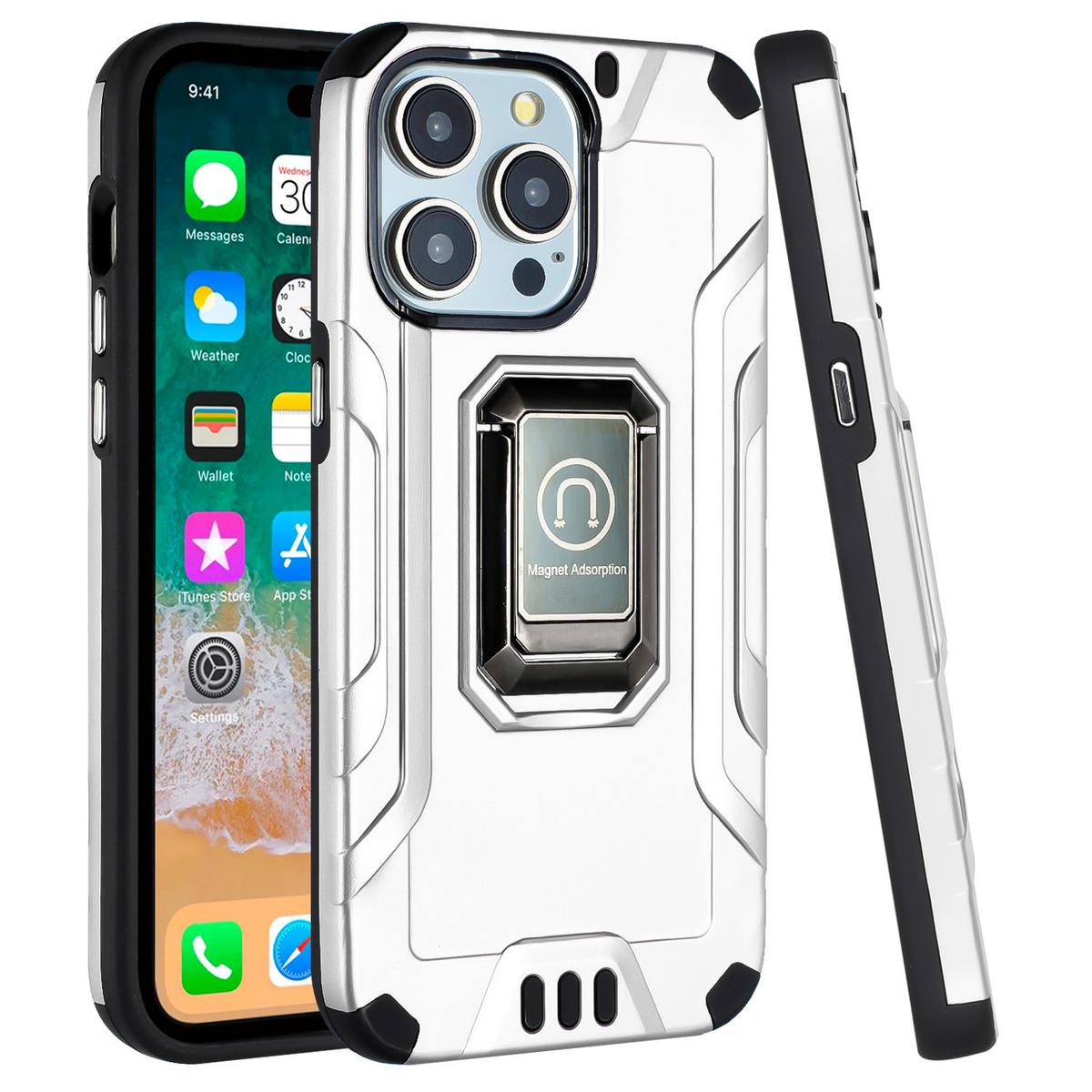 iPhone 15 Plus Strong Tough Metallic Hybrid Case with Kickstand + 3X Tempered Glass, photo 6 of 7