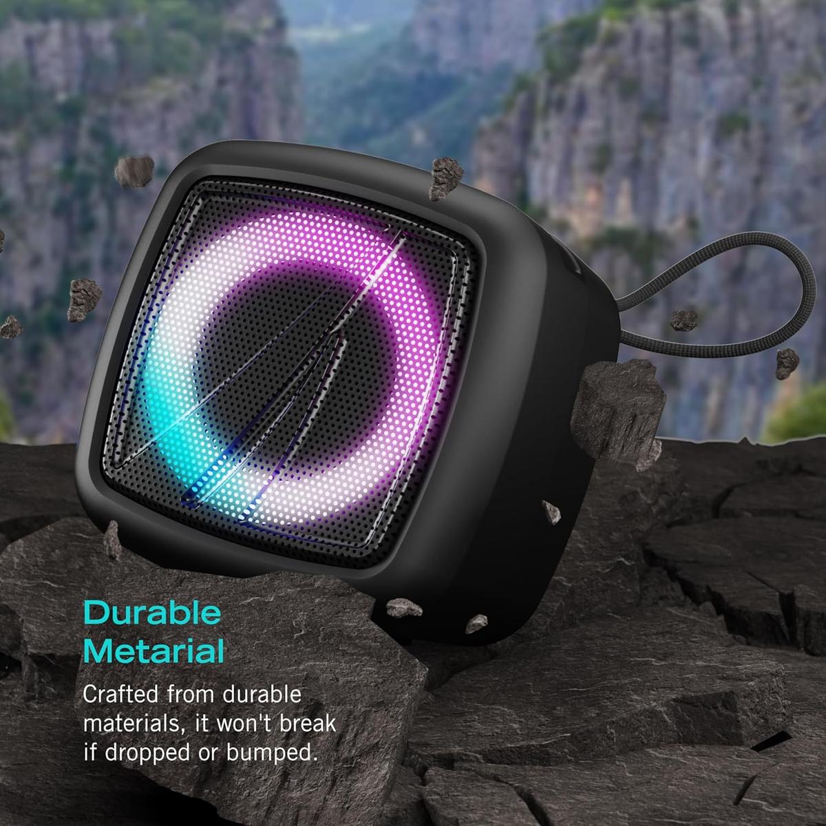 Nautica Portable Bluetooth Speaker, Wireless, IPX5 Splashproof, Integrated Phone Holder, 15 Hours Playtime, Dynamic Led Lights, TWS Pairing, Pure Bass for Home, Outdoor (Black), photo 5 of 8