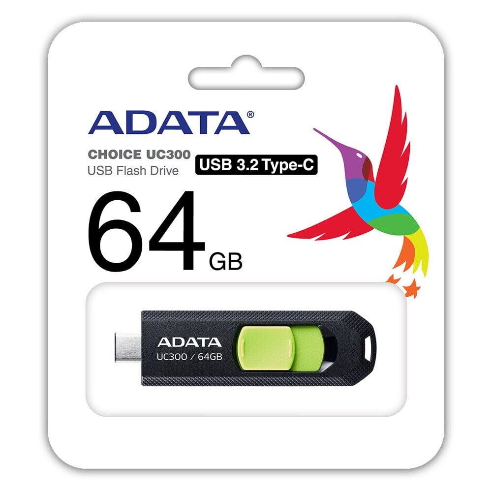 Adata UC300 Type-C USB Flash Drive BLACK/GREEN