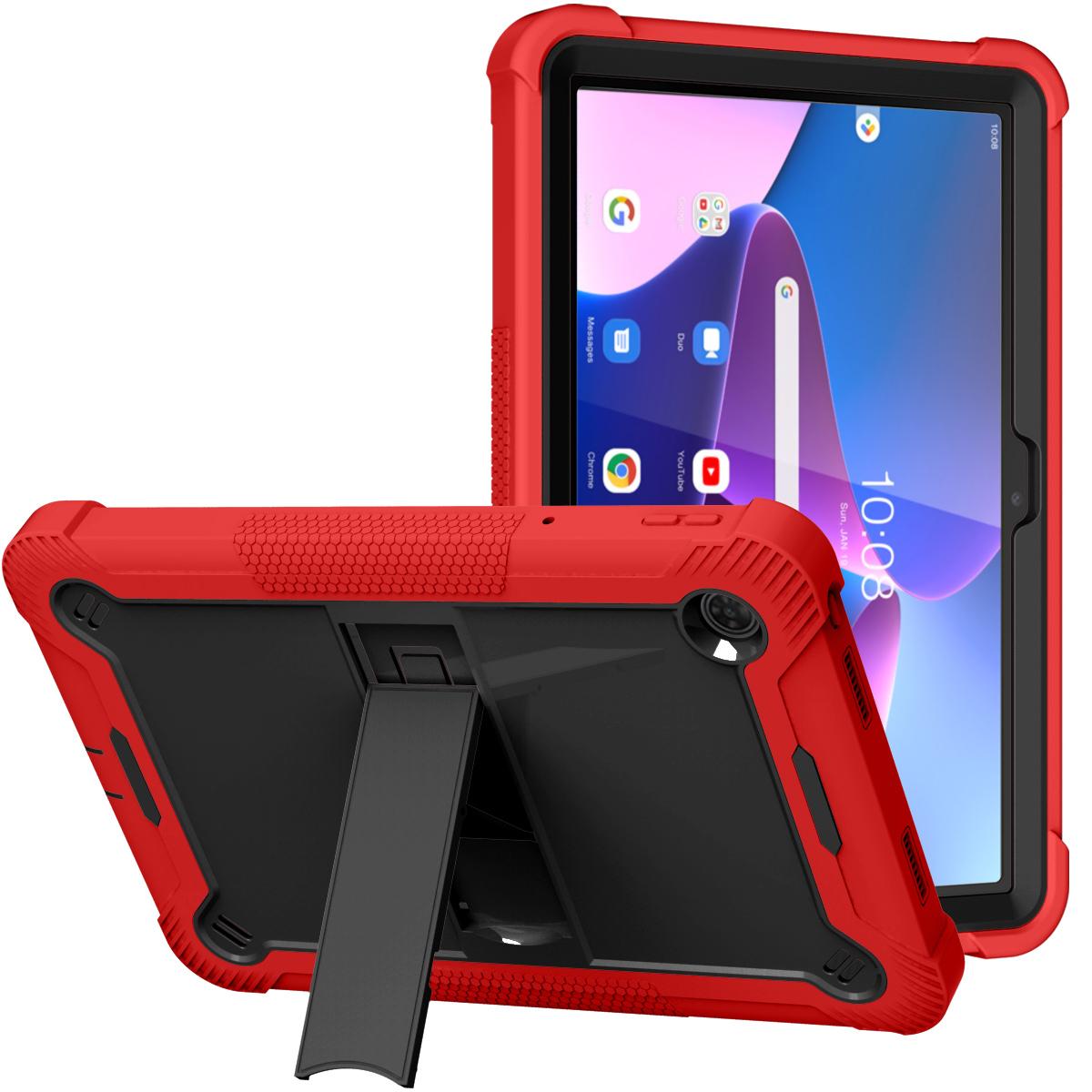 TCL Tab 10 5G Tough Tablet Strong Kickstand Hybrid Case Cover - Red