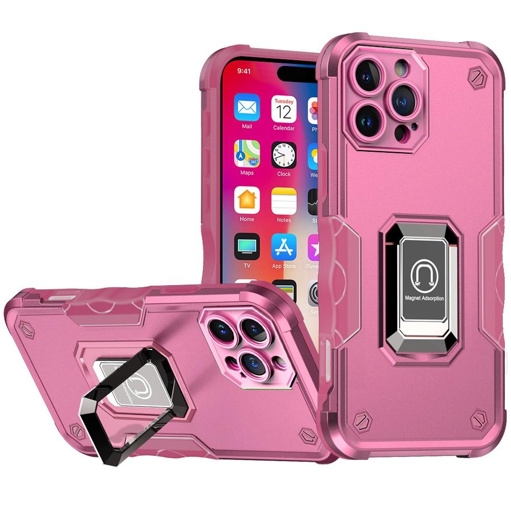 iPhone 16 Pro 6.3" OPTIMUM Magnetic Ring Stand Hybrid Case | Rugged Shockproof Cover with Kickstand & Car Mount Support