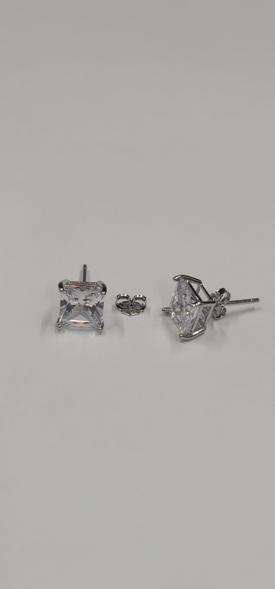 S925 Sterling Silver Sparkling Cubic Zirconia Stud Earrings - Jewelry for Women 5mm