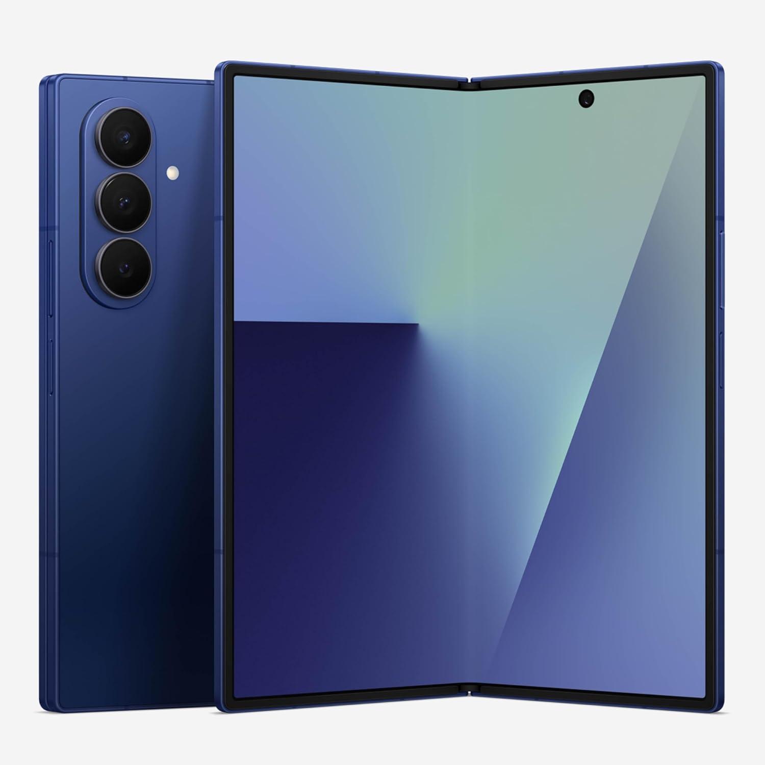 Samsung Galaxy Z Fold7 Cell Phone, 512GB AI Smartphone, Unlocked Android, AI Photo Edits, Large Screen, Long Battery Life, 2025, US 1 Yr Manufacturer Warranty, JetBlack/Blue.