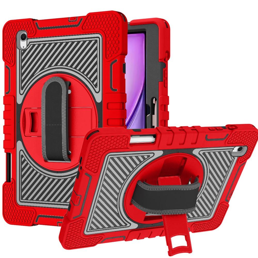 Apple iPad Air 13inch 2024 3in1 Multi-Functional Tablet Case for Hand, Shoulder, Pencil & Stand - Red