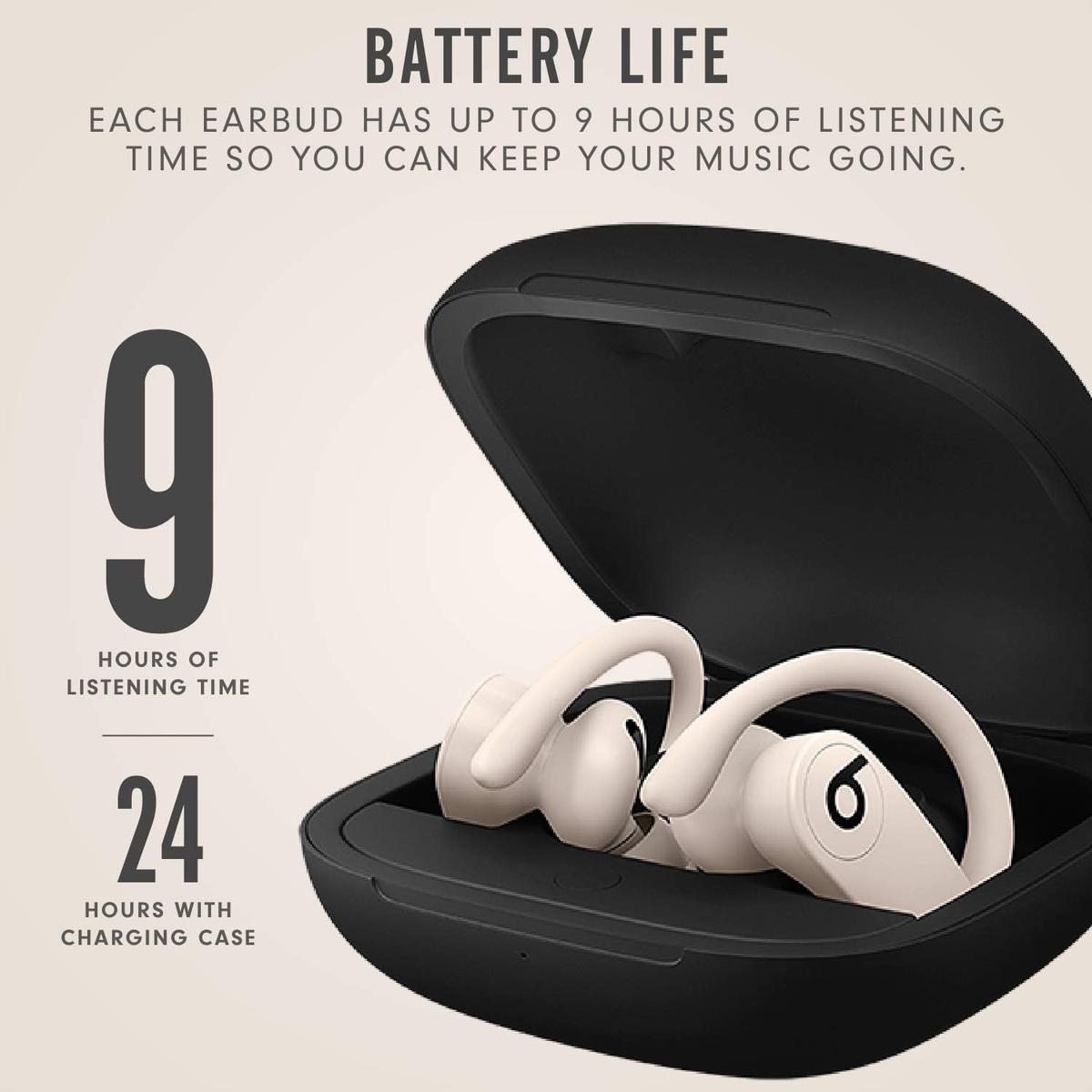 Beats Powerbeats Pro Wireless Earbuds - Apple H1 Headphone Chip, Class 1 Bluetooth Headphones, 9 Hours of Listening Time, Sweat Resistant, Built-in Microphone - Ivory, photo 6 of 7