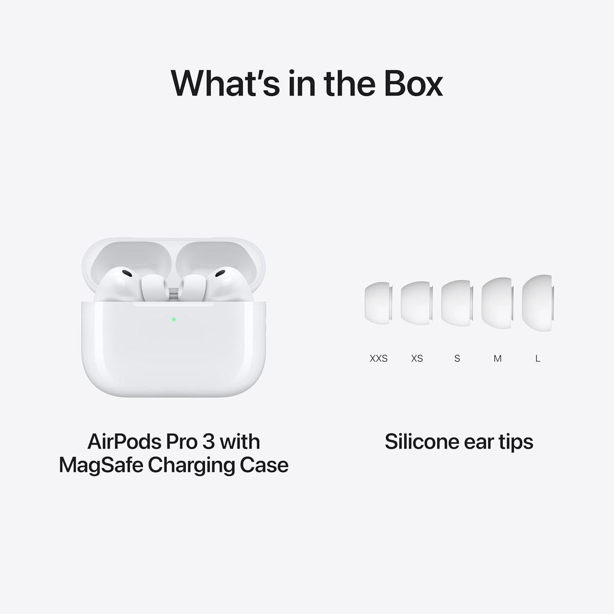 Original Apple AirPods Pro 3 Wireless Earbuds, Active Noise Cancellation, Live Translation, Heart Rate Sensing, Hearing Aid Feature, Bluetooth Headphones, Spatial Audio, High-Fidelity Sound, USB-C Charging, photo 6 of 6