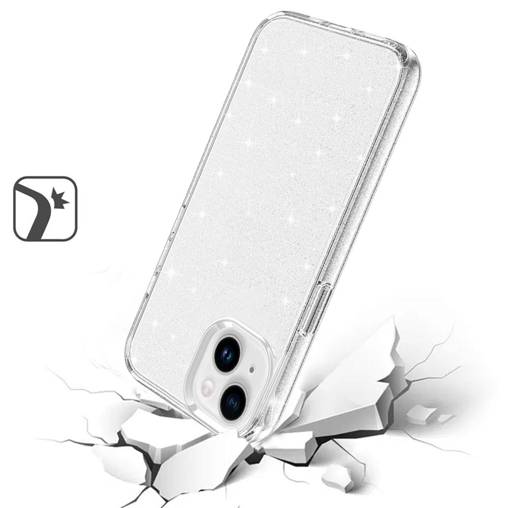 iPhone 14/13 Glitter Ultra Thick 3mm Transparent Hybrid Case – Heavy-Duty Sparkle in Clear, photo 2 of 3