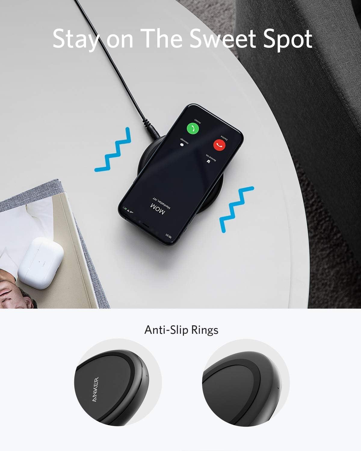 Anker Wireless Charger with Power Adapter, PowerWave II Pad, Qi-Certified 15W Max Fast Wireless Charging Pad for iPhone 13/12/11, Galaxy S20/S10/Note20 & More, photo 6 of 7