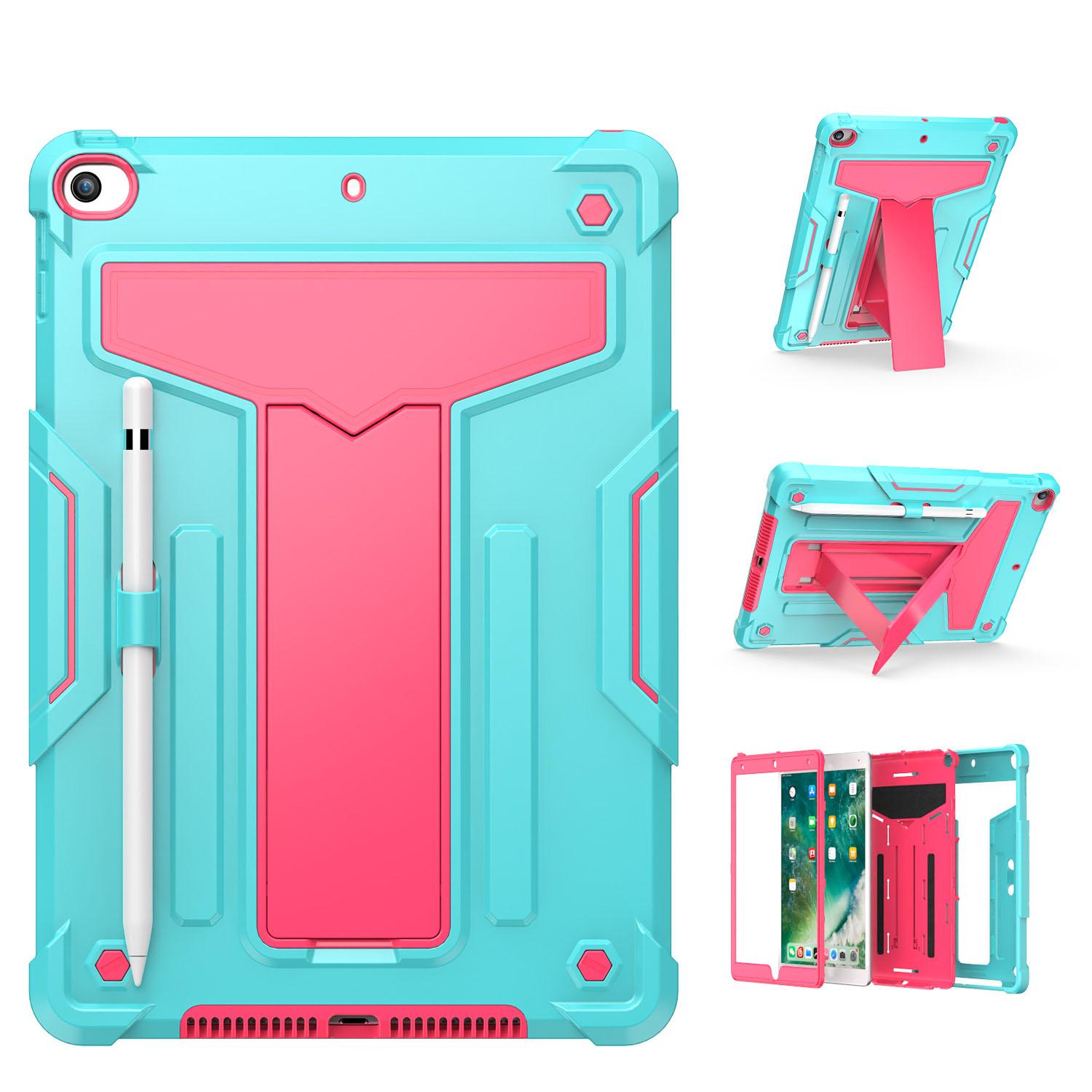 Apple iPad Pro 11inch 2024 Tablet Vertical 3in1 Tough Hybrid Kickstand - Teal/Hot Pink
