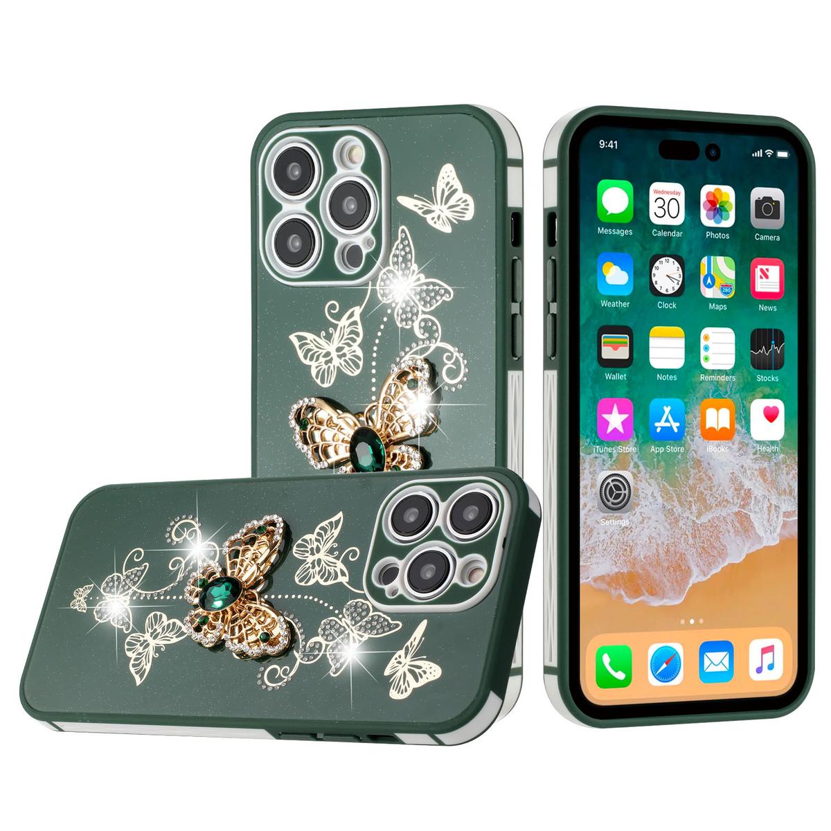 Apple iPhone 14 PRO 6.1" SPLENDID Glitter Butterfly Soft TPU Case Cover – Stylish & Flexible, photo 7 of 10