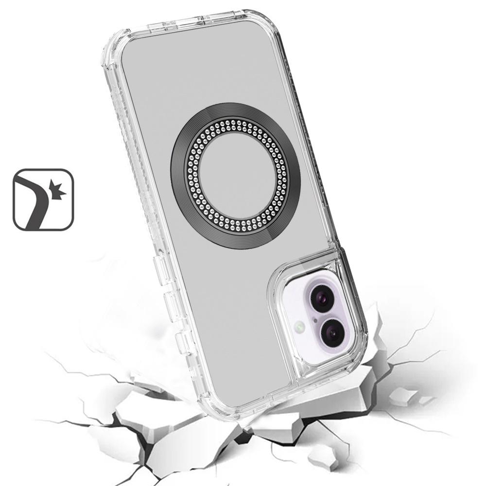 iPhone 16 6.1" Bling Chrome 3-in-1 Hybrid Case – Magnetic Ring, photo 2 of 6