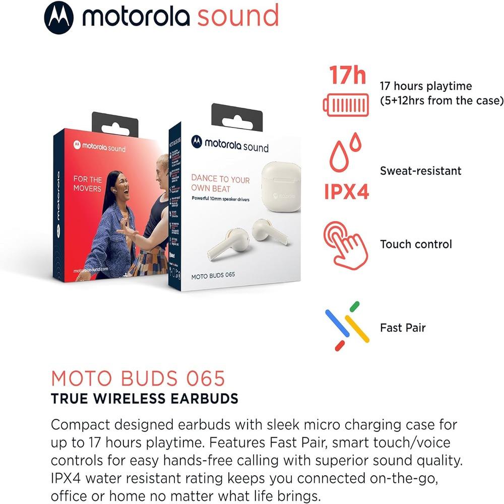 Motorola Moto Buds 065 - True Wireless, Ear Buds-WHITE