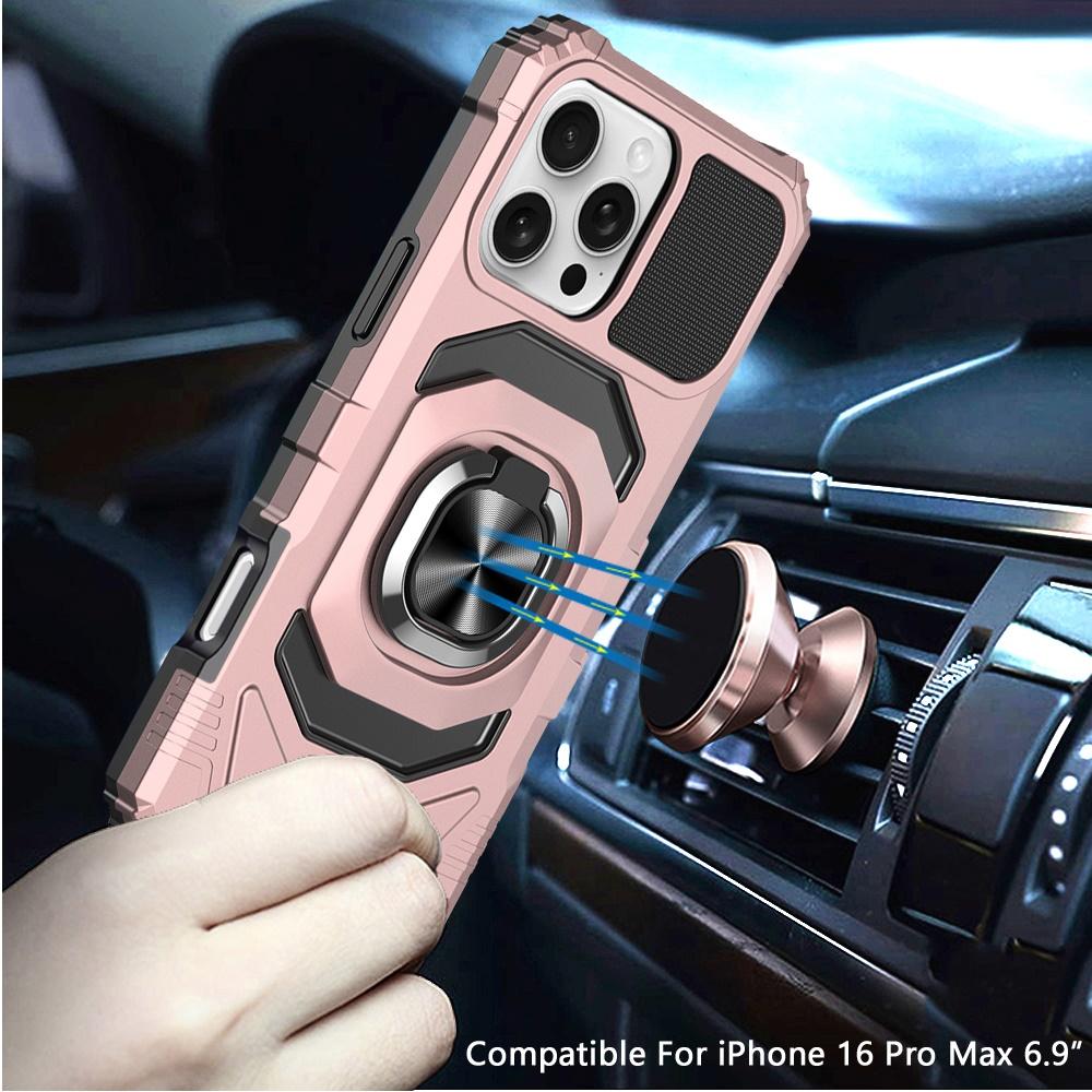 iPhone 16 Pro Max 6.9-Inch Robotic Hybrid Case – Shockproof Rugged Cover with Built-in Magnetic Ring Stand & Kickstand Function, Full-Body Protection, photo 6 of 8