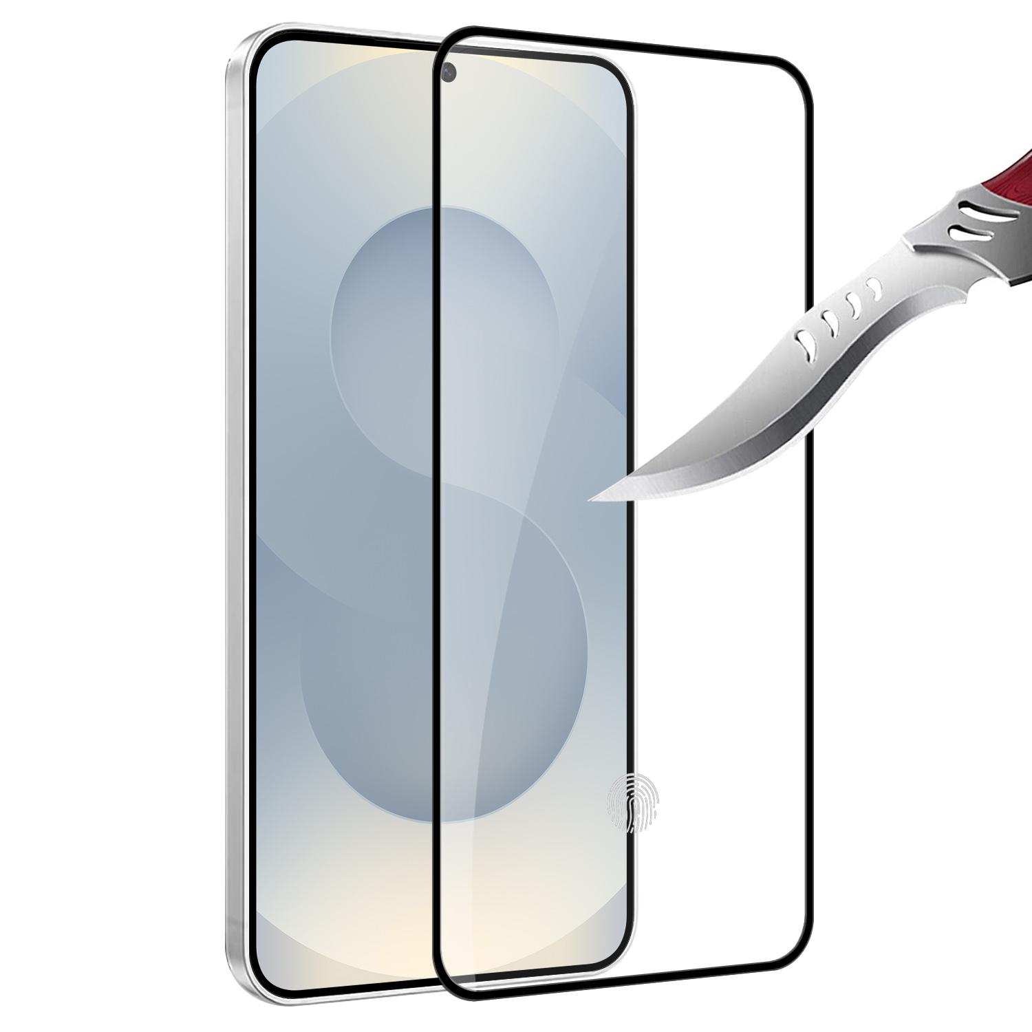 Samsung Galaxy S25 FE Bulk White Paper Card Package Black Edge Camera Lens Tempered Glass Protector