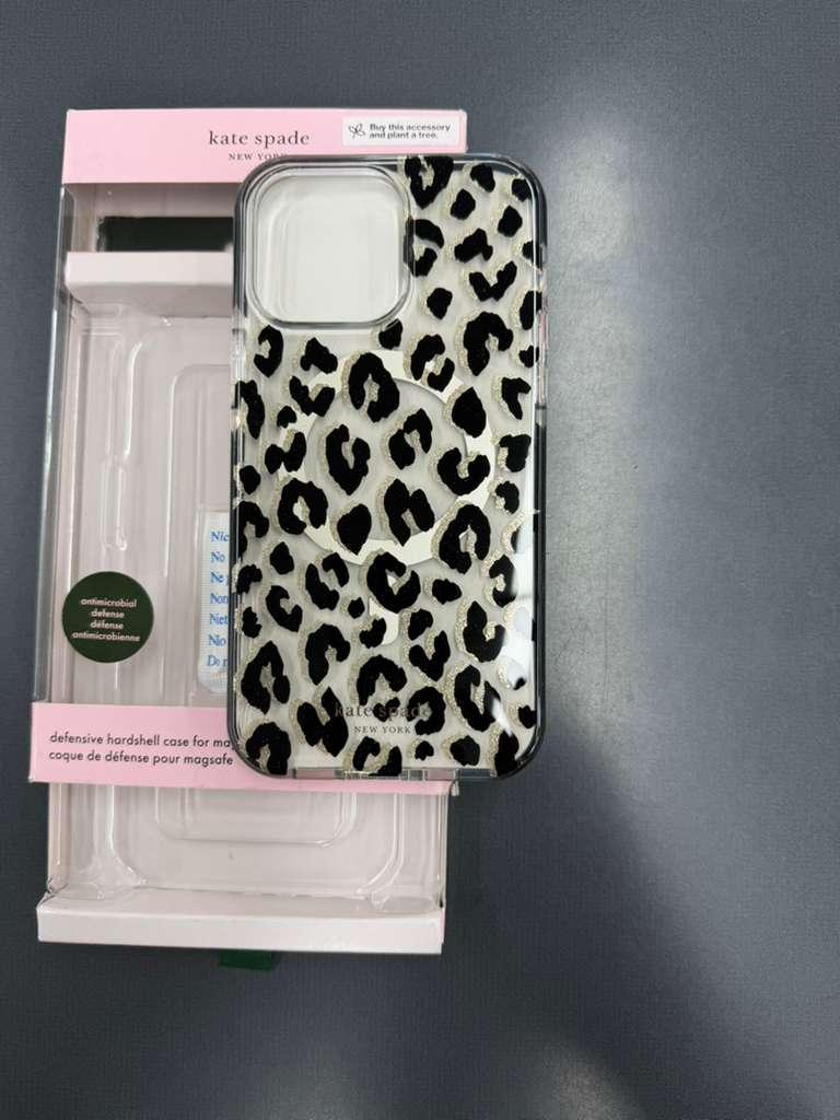 Kate Spade Leopard Print MagSafe Case for iPhone 15 Pro Max – Clear | Brand New