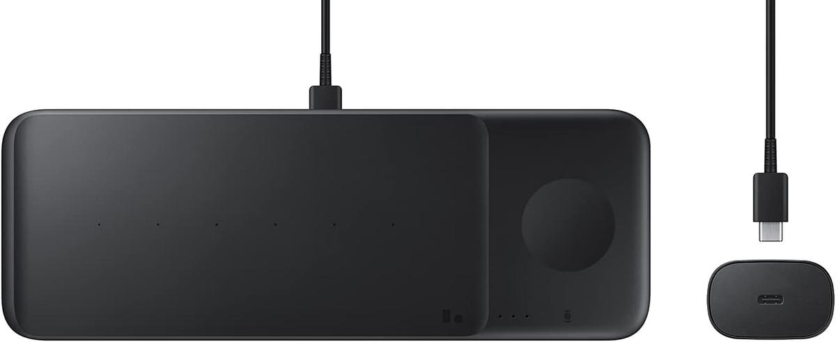 Samsung Electronics Wireless Charger Trio, Qi Compatible - Charge up to 3 Devices at Once for Galaxy Phones, Buds, Watches, and Apple iPhone Devices (Black), photo 5 of 6