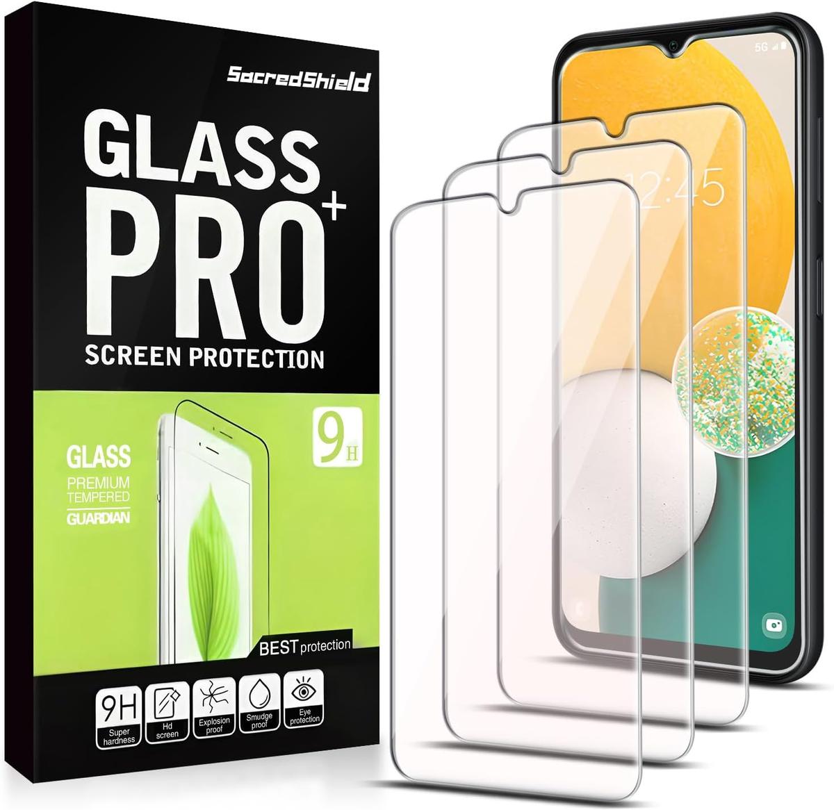 Pack of 3 Samsung Galaxy A13 Tempered Glass Screen Protectors – Ultra Durable, Anti-Scratch, HD Clarity & Easy Bubble-Free Install